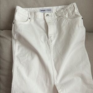 White Wrangler + Staud denim skirt